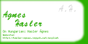 agnes hasler business card